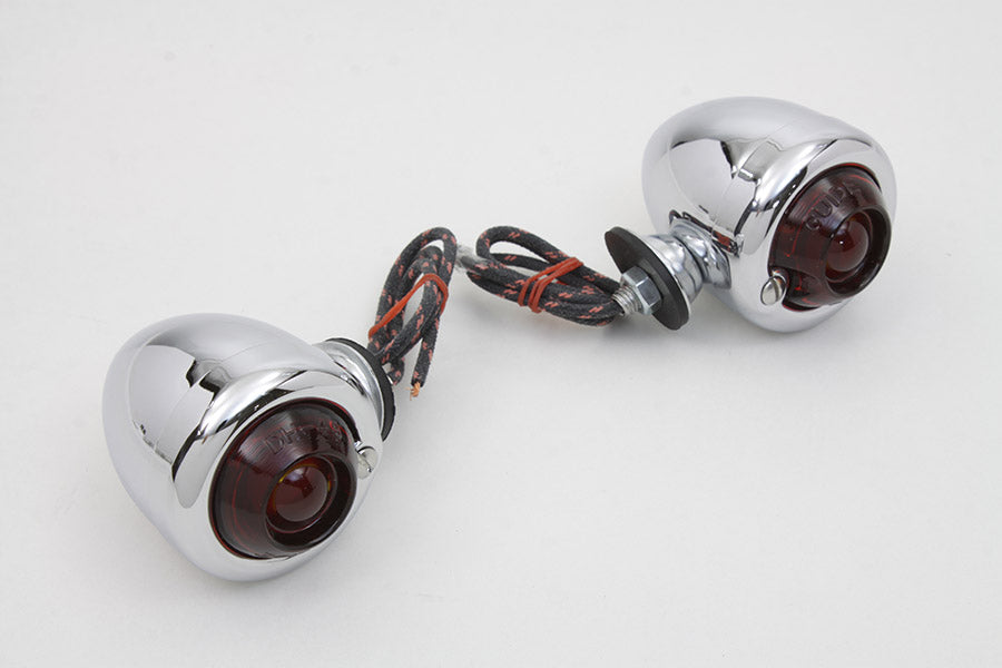 HARLEY Replica Guide DH-49 Bullet Marker Lamp Set fits 1941-1984 FL, 1948-1984 FLH,