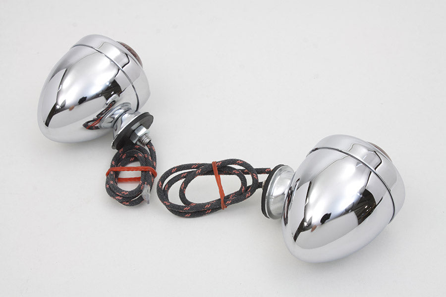 HARLEY Replica Guide DH-49 Bullet Marker Lamp Set fits 1941-1984 FL, 1948-1984 FLH,