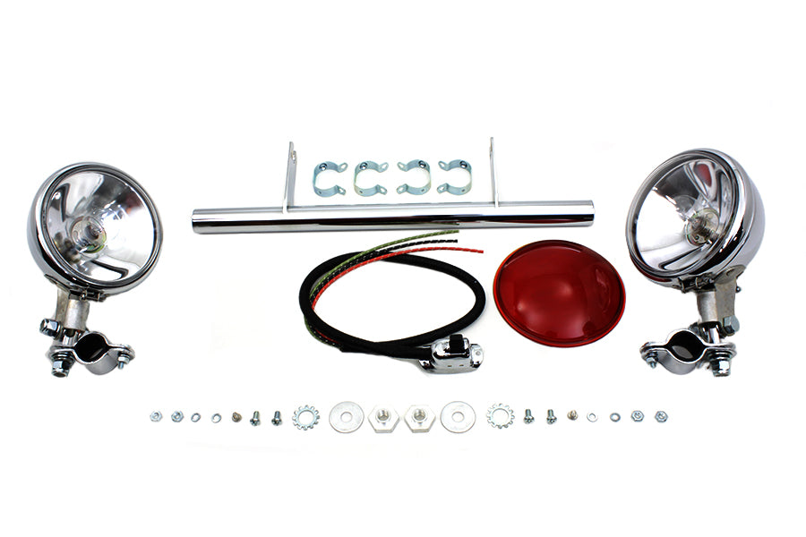 HARLEY Chrome Spring Fork Spotlamp Kit fits 1936-1948 EL, 1936-1952 W, 1936-1957 G, 1941-1948 FL,
