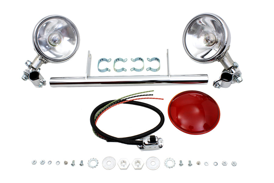 HARLEY Chrome Spring Fork Spotlamp Kit fits 1936-1948 EL, 1936-1952 W, 1936-1957 G, 1941-1948 FL,