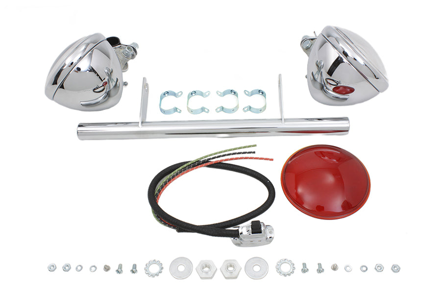 HARLEY Chrome Spring Fork Spotlamp Kit fits 1936-1948 EL, 1936-1952 W, 1936-1957 G, 1941-1948 FL,