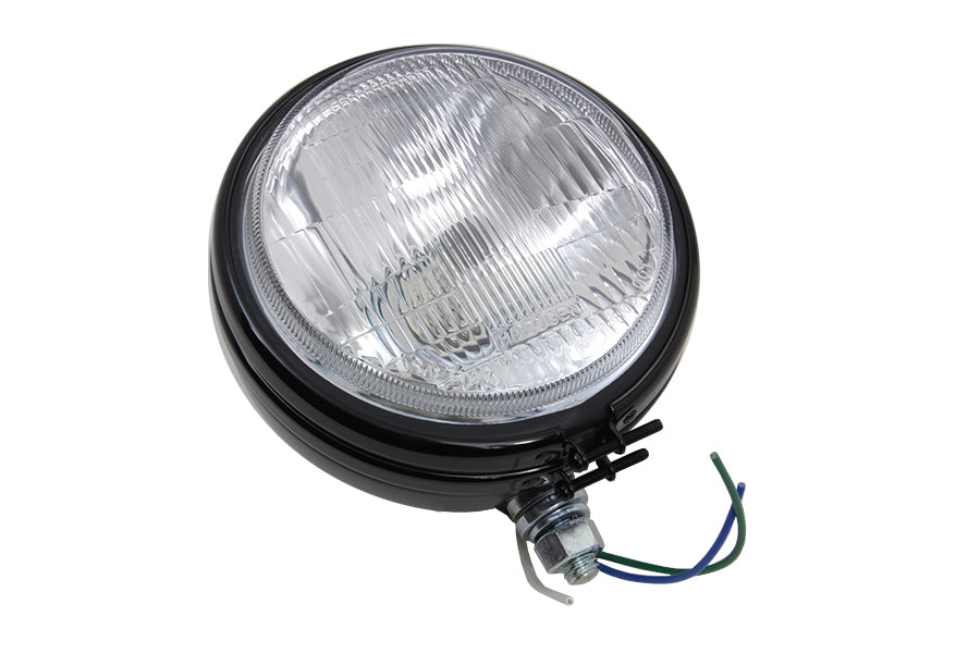 HARLEY 5-3/4 inch Round Stock Type Black Headlamp fits 1974-1994 XL, 1974-1984 FX, 1974-1984 FX,