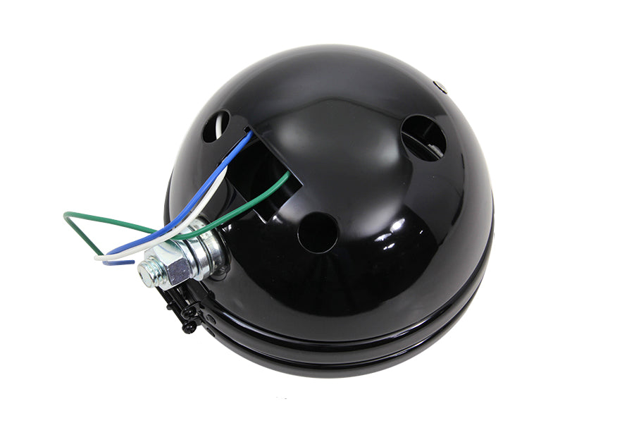 HARLEY 5-3/4 inch Round Stock Type Black Headlamp fits 1974-1994 XL, 1974-1984 FX, 1974-1984 FX,