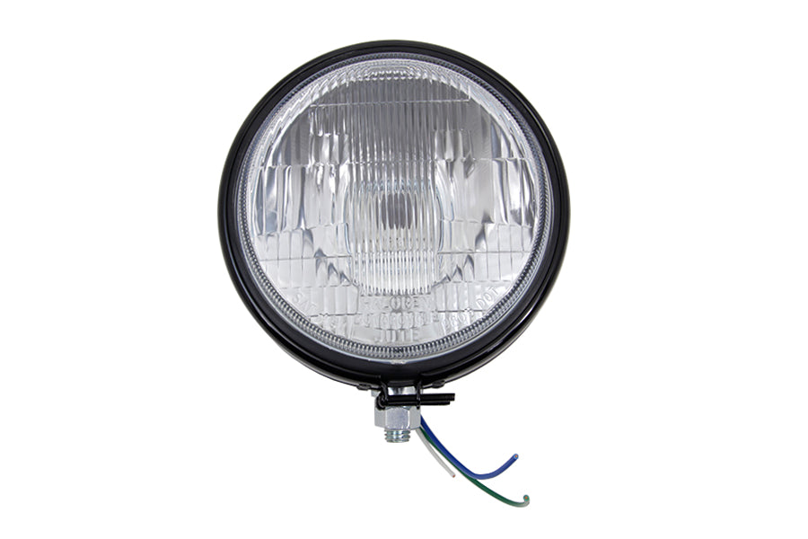 HARLEY 5-3/4 inch Round Stock Type Black Headlamp fits 1974-1994 XL, 1974-1984 FX, 1974-1984 FX,