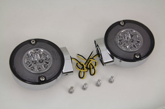 HARLEY Chrom LED Blinker Set hinten passend für FL Modelle ab 1996,
