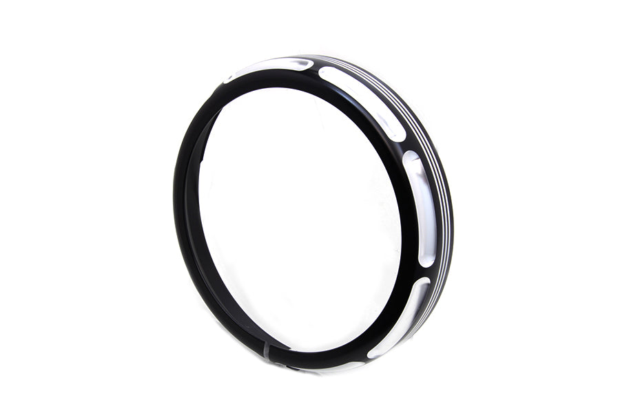HARLEY 7 inch Black Anodize Burst Headlamp Trim Ring fits 1993-2013 FLT, 1993-2013 FLHT,