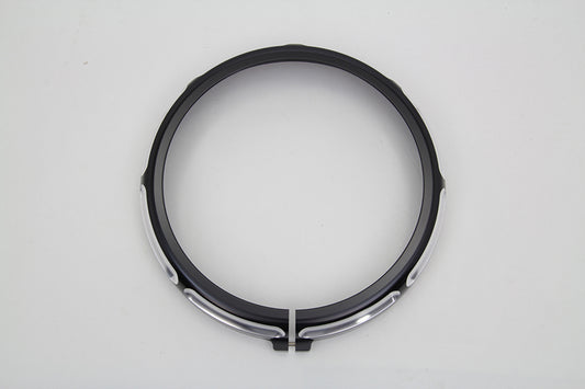 HARLEY 7 inch Black Anodize Burst Headlamp Trim Ring fits 1993-2013 FLT, 1993-2013 FLHT,