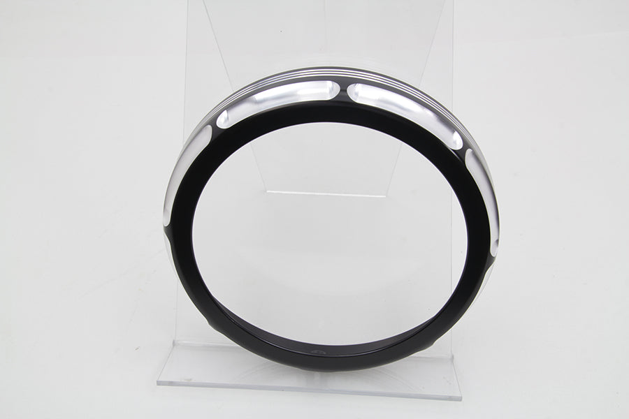 HARLEY 7 inch Black Anodize Burst Headlamp Trim Ring fits 2014-UP FLHT, 2014-2023 FLH, 2014-UP FLT,