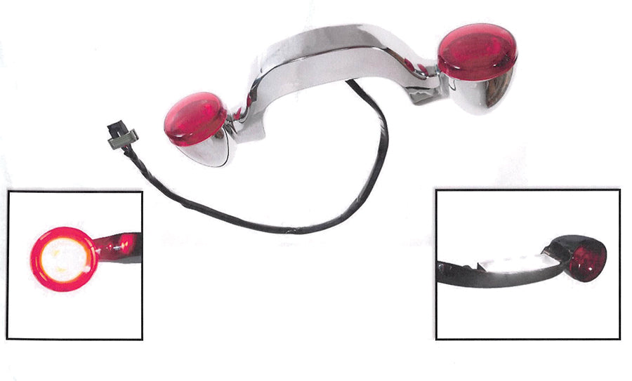 HARLEY Chrome Bullet Rear Turn Signal Bar and License Plate fits 1999-2008 FLHR, 1999-2008 FLHT, 1999-2008 FLHTC, 1999-2008 FLHTCU, 1999-2008