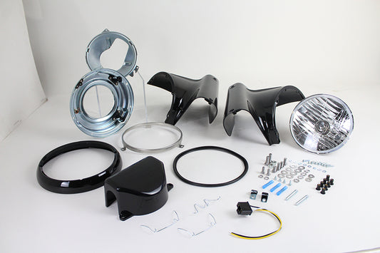 HARLEY Scheinwerferverkleidung Kit Schwarz Passend für 1986-2017 FLST,