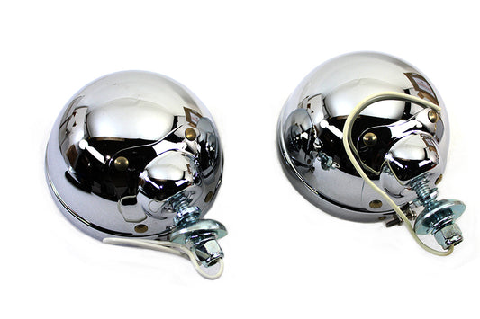 HARLEY Chrome 4-1/2 inch Spotlamp Set with Clear 6 Volt Bulb Fits 0- Custom, application
