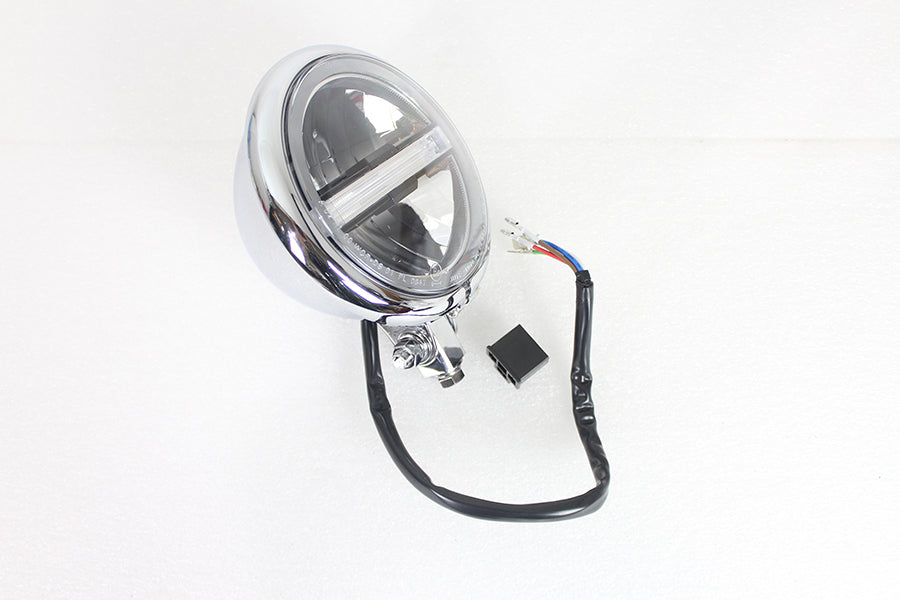 HARLEY 5-3/4 inch Bates Style LED Headlamp Chrome fits 0- All, models