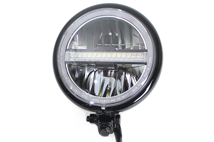HARLEY 5-3/4 inch Bates Style LED Headlamp Black fits 0- All, models