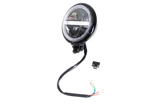 HARLEY 5-3/4 Zoll Bates Style LED-Scheinwerfer Schwarz Passend für 0- Alle, Modelle