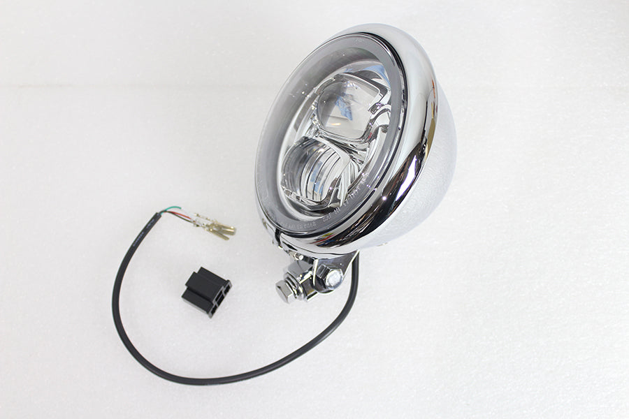 HARLEY 5-3/4 inch Bates Style LED Headlamp Chrome fits 0- All, models