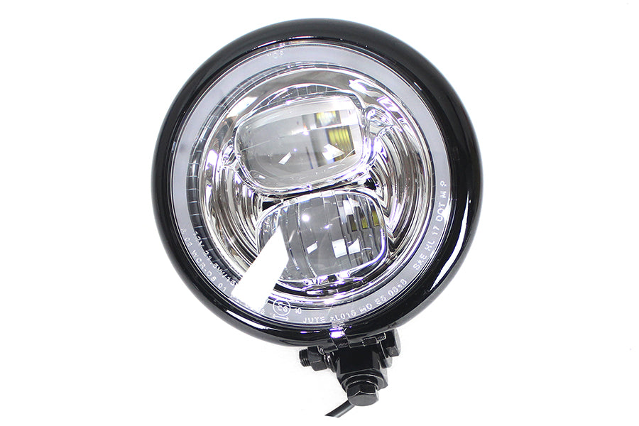 HARLEY 5-3/4 inch Bates Style LED Headlamp Black fits 0- All, models