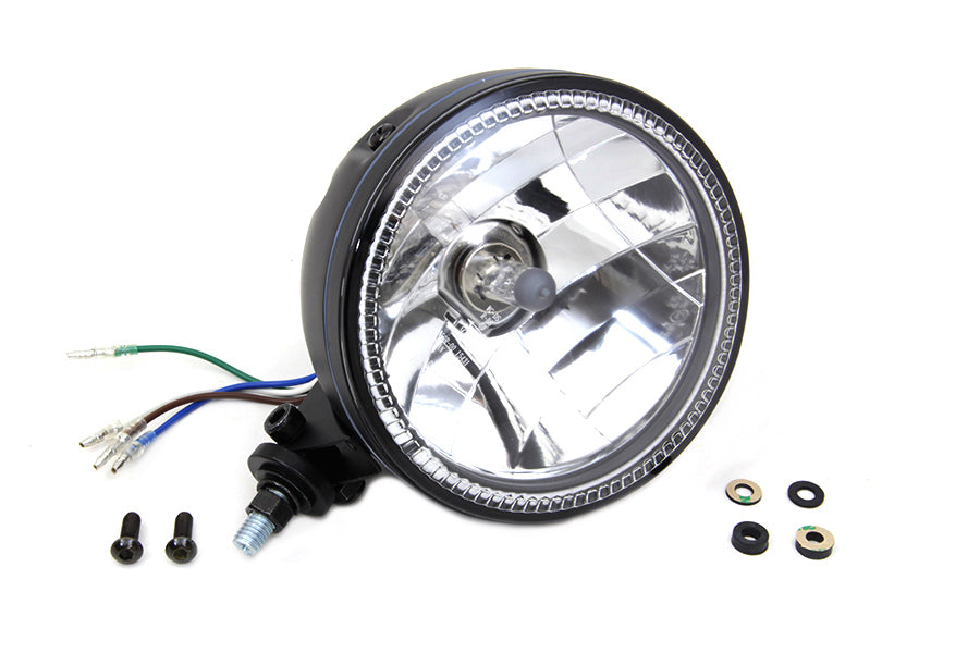 HARLEY 5-3/4 inch H4 Headlamp Unit Black fits 0- All, Models