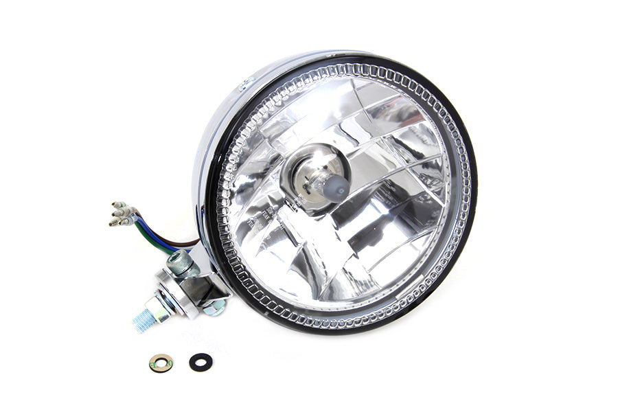 HARLEY 5-3/4 inch H4 Headlamp Unit Chrome fits 0- All, Models