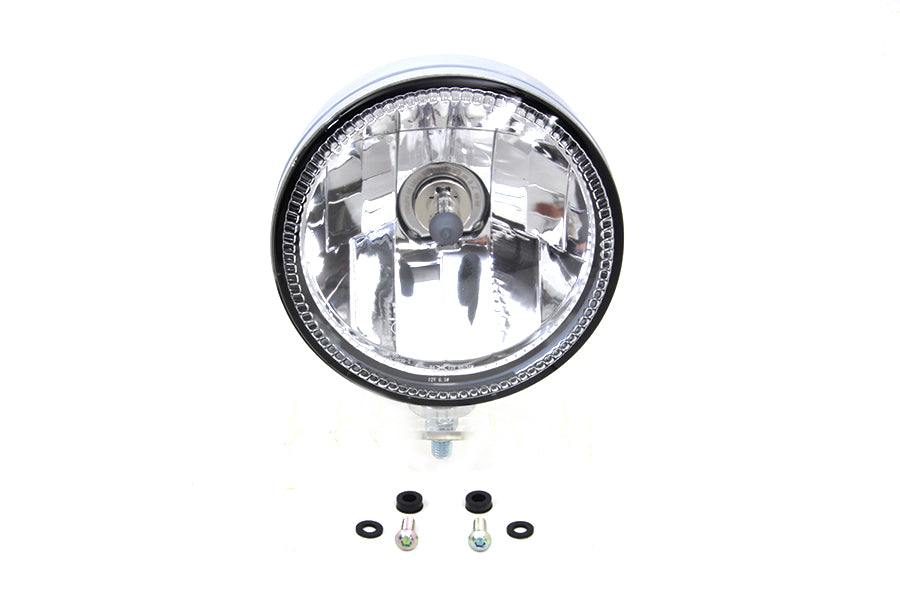 HARLEY 5-3/4 inch H4 Headlamp Unit Chrome fits 0- All, Models