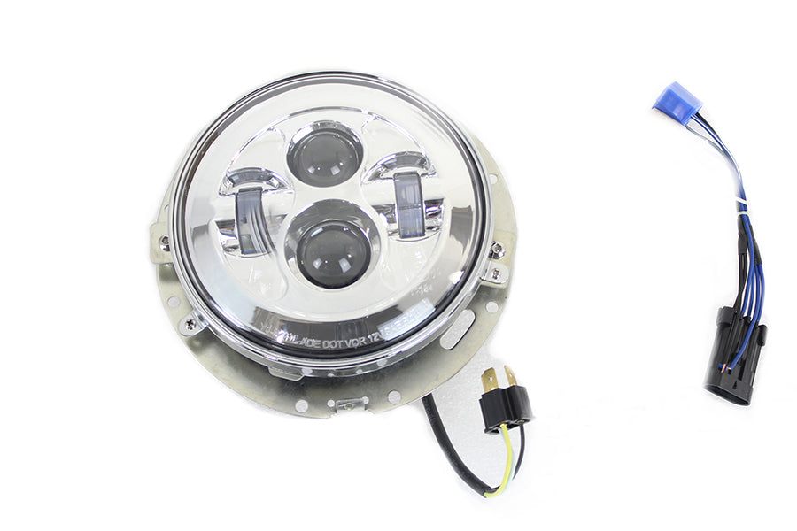 HARLEY 7 inch LED Headlamp Assembly Chrome fits 2014-UP FLT, except FLTR 2014-UP FLHXXX, 1991-2017 FLS, 1991-2017 FLSS, 1991-2017 FLSTC, 1991