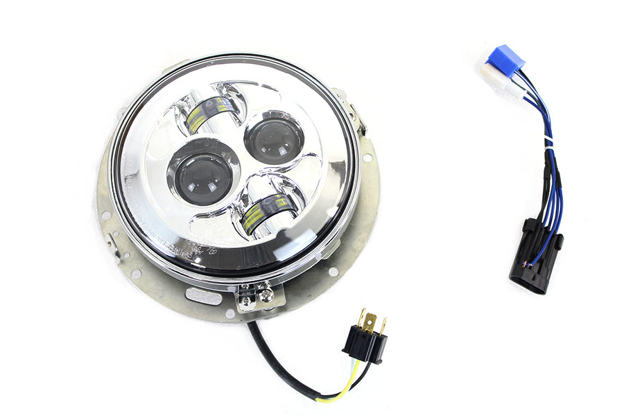HARLEY 7 inch LED Headlamp Assembly Chrome fits 2014-UP FLT, except FLTR 2014-UP FLHXXX, 1991-2017 FLS, 1991-2017 FLSS, 1991-2017 FLSTC, 1991