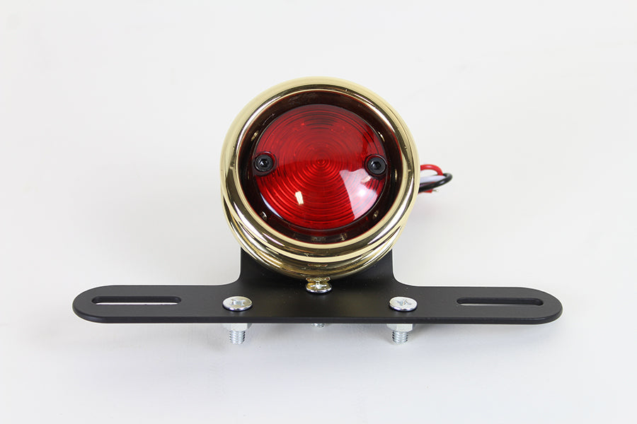 HARLEY LED Round Tail Lamp Assembly Brass fits 0- Custom, application