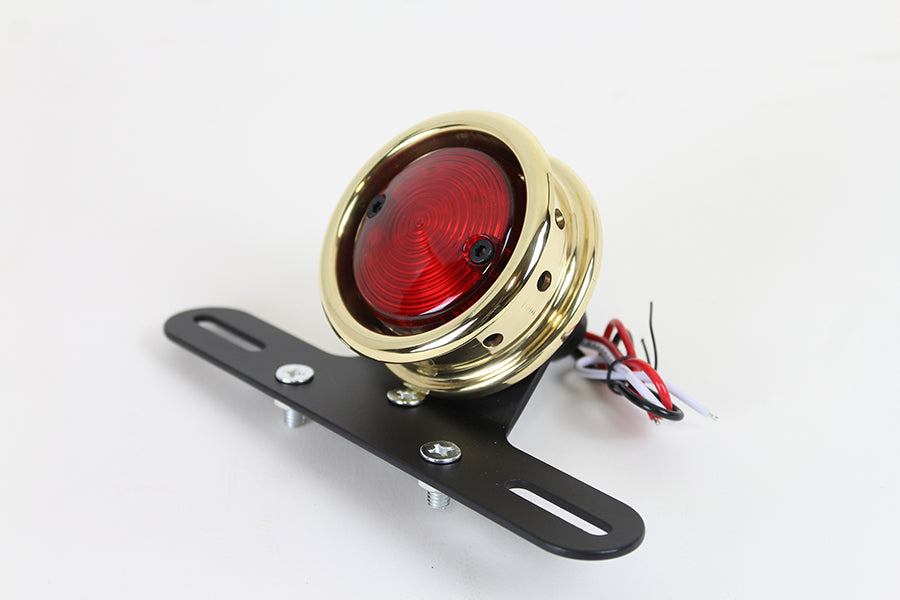 HARLEY LED Round Tail Lamp Assembly Brass fits 0- Custom, application