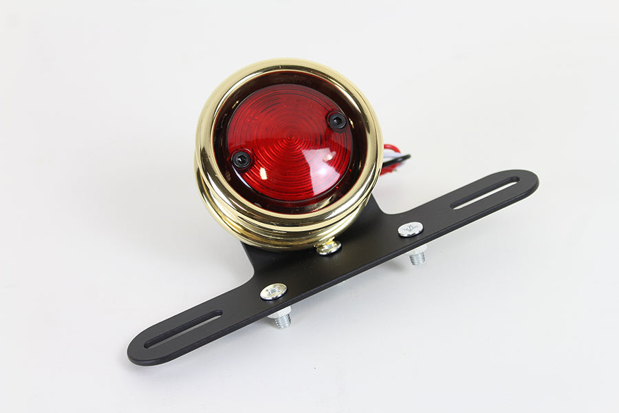 HARLEY LED Round Tail Lamp Assembly Brass fits 0- Custom, application