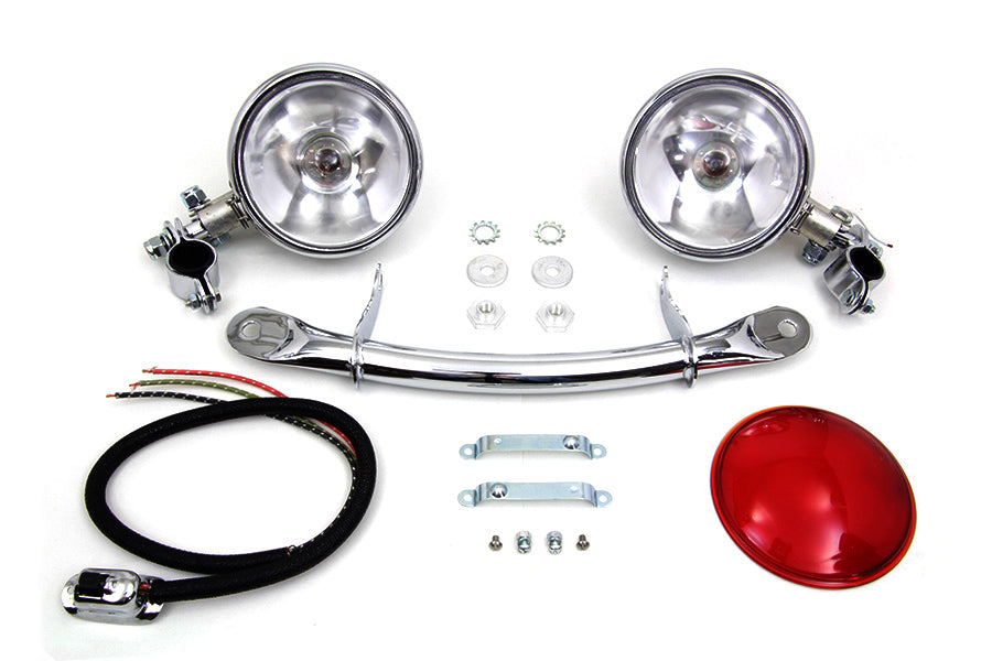 HARLEY Chrome Spring Fork Spotlamp Kit fits 1936-1957 G, 1936-1948 EL, 1941-1948 FL, 1937-1952 W,