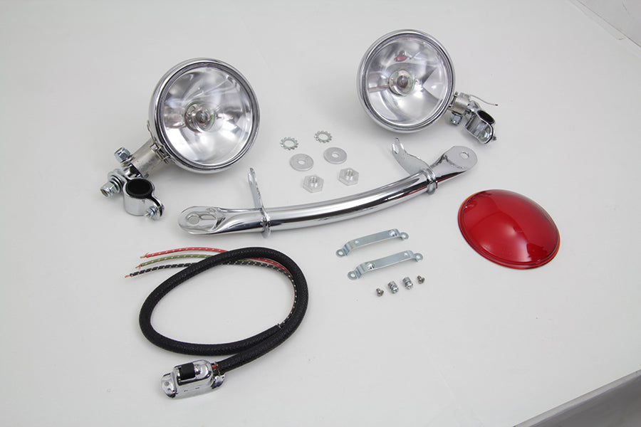 HARLEY Chrome Spring Fork Spotlamp Kit fits 1936-1957 G, 1936-1948 EL, 1941-1948 FL, 1937-1952 W,