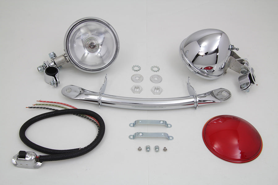 HARLEY Chrome Spring Fork Spotlamp Kit fits 1936-1957 G, 1936-1948 EL, 1941-1948 FL, 1937-1952 W,
