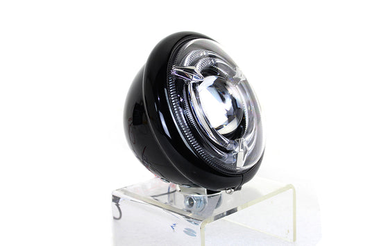 HARLEY 5-3/4 Zoll Bates Style LED-Scheinwerfer Schwarz Passend für 0- Alle Modelle