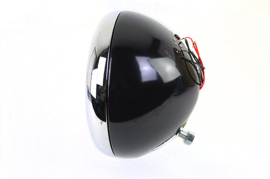 HARLEY 7 Zoll 6 Volt LED Scheinwerfer Schwarz Passend für 1949-1959 FL,
