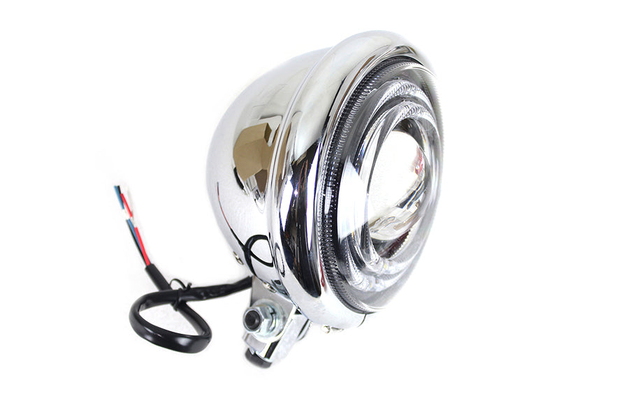 HARLEY 5-3/4 inch Bates Style LED Headlamp Chrome fits 0- All, models