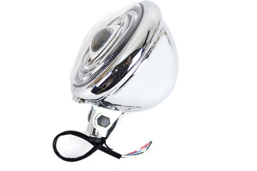 HARLEY 5-3/4 inch Bates Style LED Headlamp Chrome fits 0- All, models