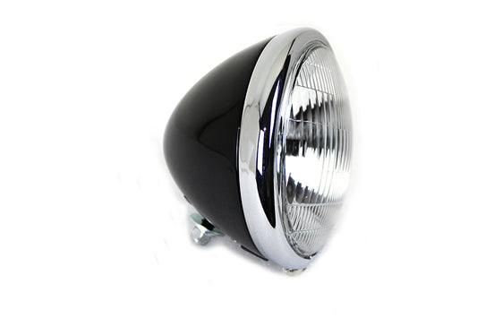 HARLEY 6-1/2 Zoll Spring Fork H-4/LED Scheinwerfereinheit Schwarz Passend für 1936-1948 EL, 1936-1952 W, 1937-1