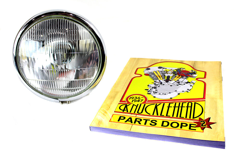 HARLEY 6 Volt LED Spring Fork Headlamp Black fits 1936-1948 EL, 1941-1948 FL,