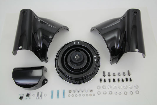 HARLEY Schwarze Scheinwerferverkleidung Kit Passend für 1986-2017 FLST,