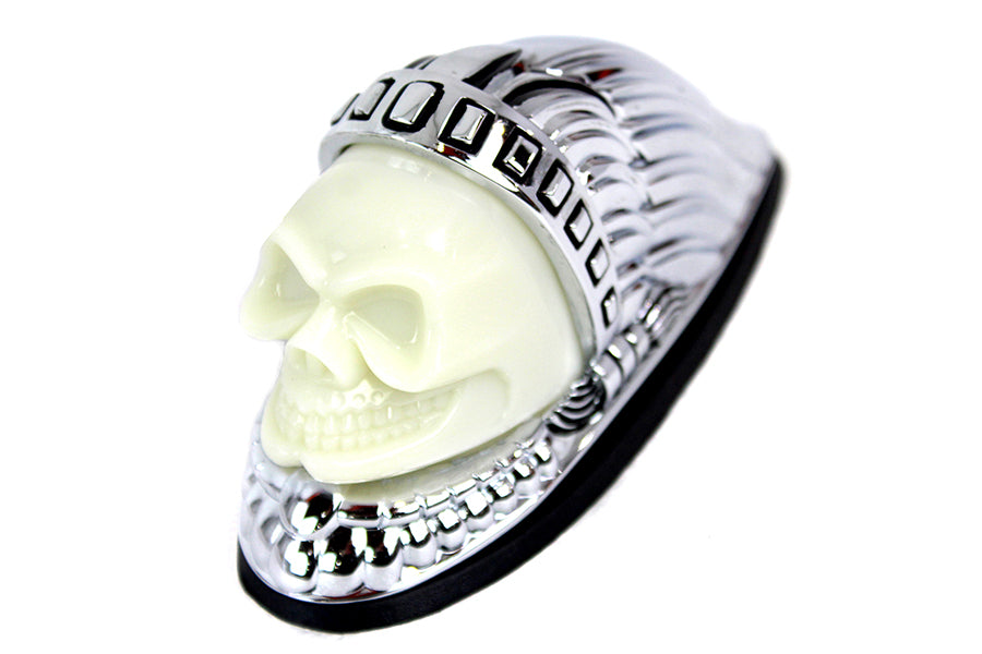 HARLEY Skull Head Front Fender Lamp Chrome fits 0- Custom, application