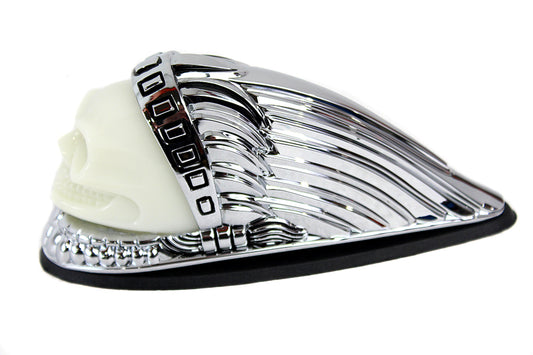 HARLEY Skull Head Front Fender Lamp Chrome Fits 0- Custom, application