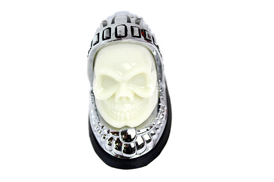 HARLEY Skull Head Front Fender Lamp Chrome fits 0- Custom, application