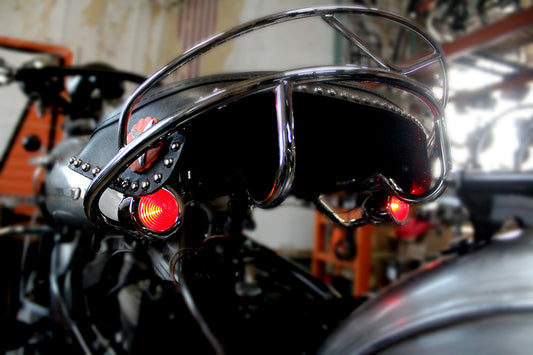 HARLEY Replika Rote Bullet Markierungsleuchten Set Passend für 0- Custom, Anwendung