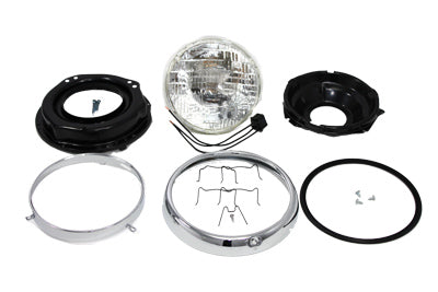 HARLEY 7 inch H-4 Headlamp Unit fits 1960-1984 FL, 1995-2003 FLHR,
