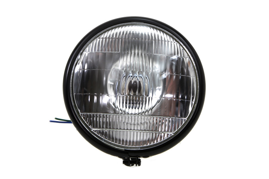 HARLEY 6-1/2 inch Black Round Headlamp Assembly fits 0- Custom,