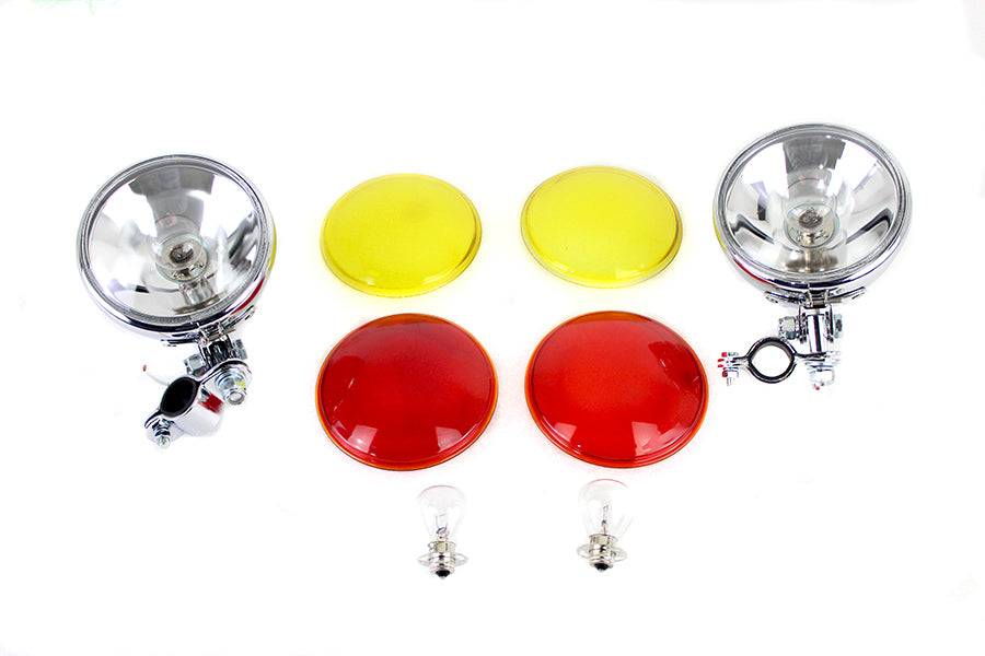 HARLEY Early Spring Fork Spotlamp Set fits 1949-1963 FL, 1958-1973 G,