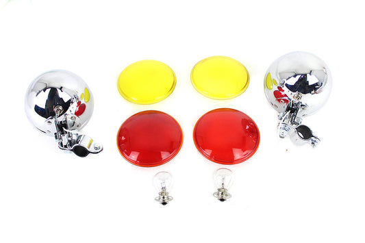 HARLEY Early Spring Fork Spotlamp Set fits 1949-1963 FL, 1958-1973 G,