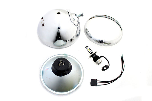 HARLEY 7 Zoll 12 Volt LED Glide Scheinwerfer Chrom Passend für 1949-1959 FL,