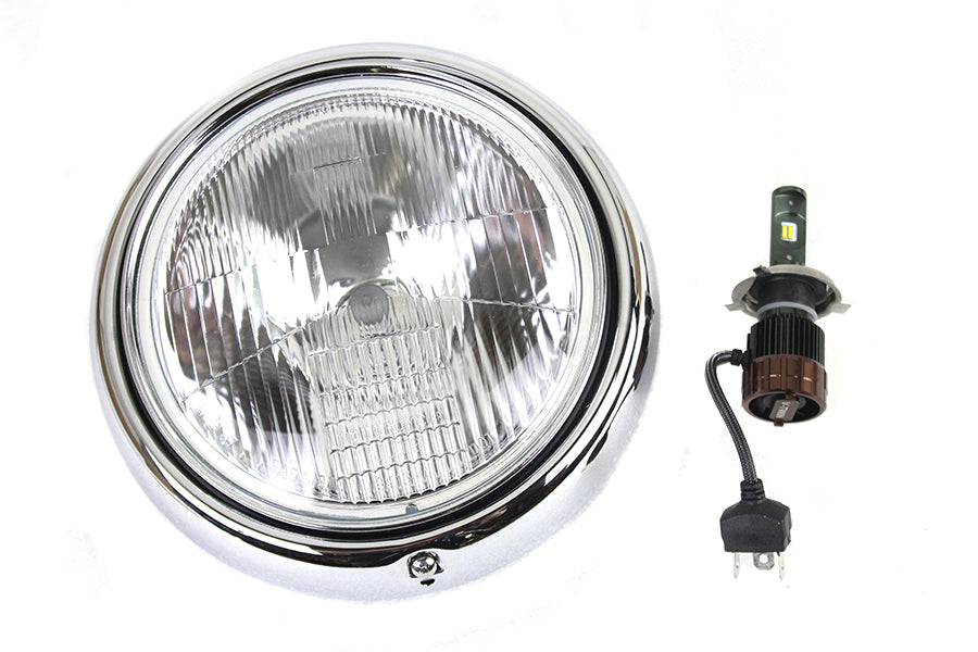 HARLEY 7 inch LED/H-4 Headlamp Unit fits 1960-1984 FL, 1995-2003 FLHR,