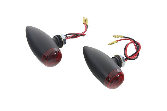HARLEY Mini LED Bullet Red Lens Marker Lamp Set Fits 0- Custom, application