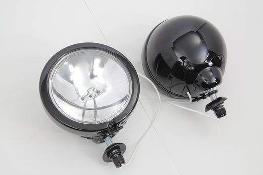 HARLEY schwarze Zusatzscheinwerfer-Einheit passend für FL-Modelle von 1964-1984, FLT-Modelle ab 1979, FLST-Modelle ab 1986,